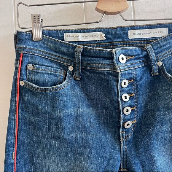 Anthropologie Pilcro and the Letterpress Relaxed Straight Ankle Jeans Size 25 - Picture 7 of 11